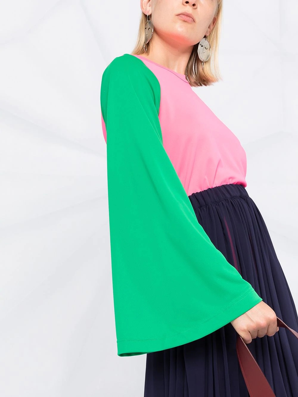 tri-colour wide sleeve top - 3