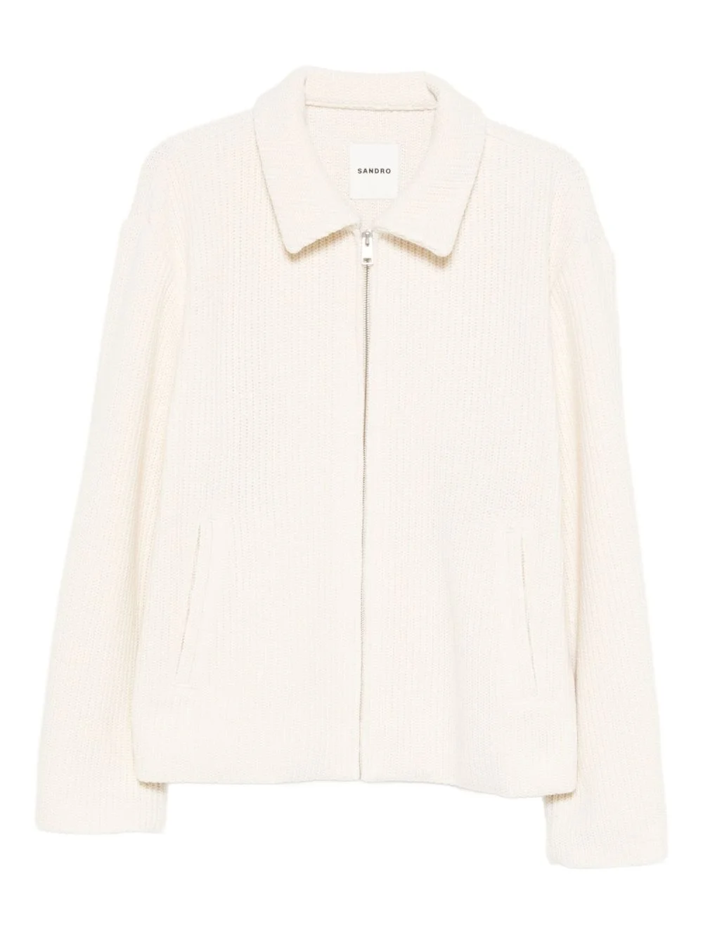 polo-collar zip-fastening cardigan - 1