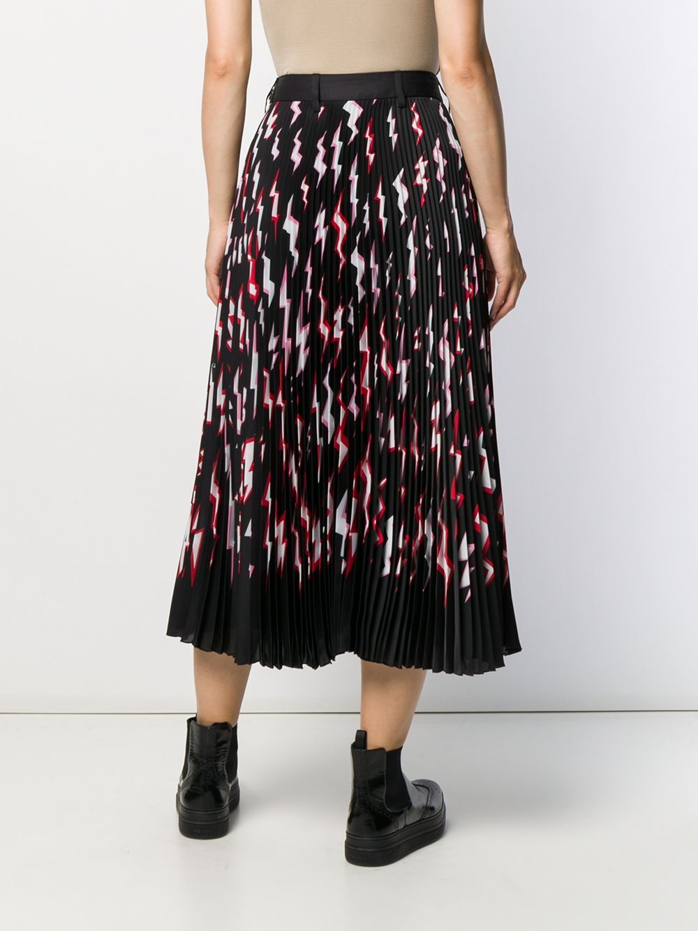 pleated lightning bolt skirt - 4