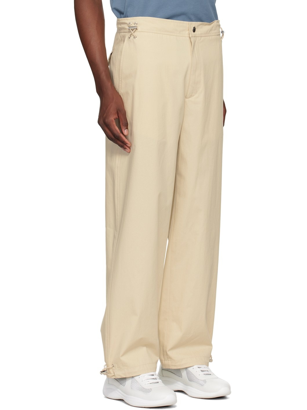 Beige Cotton Trousers - 2