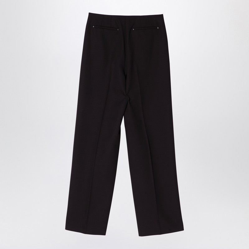 Fendi Dark Purple Grain De Poudre Wool Trousers Women - 2