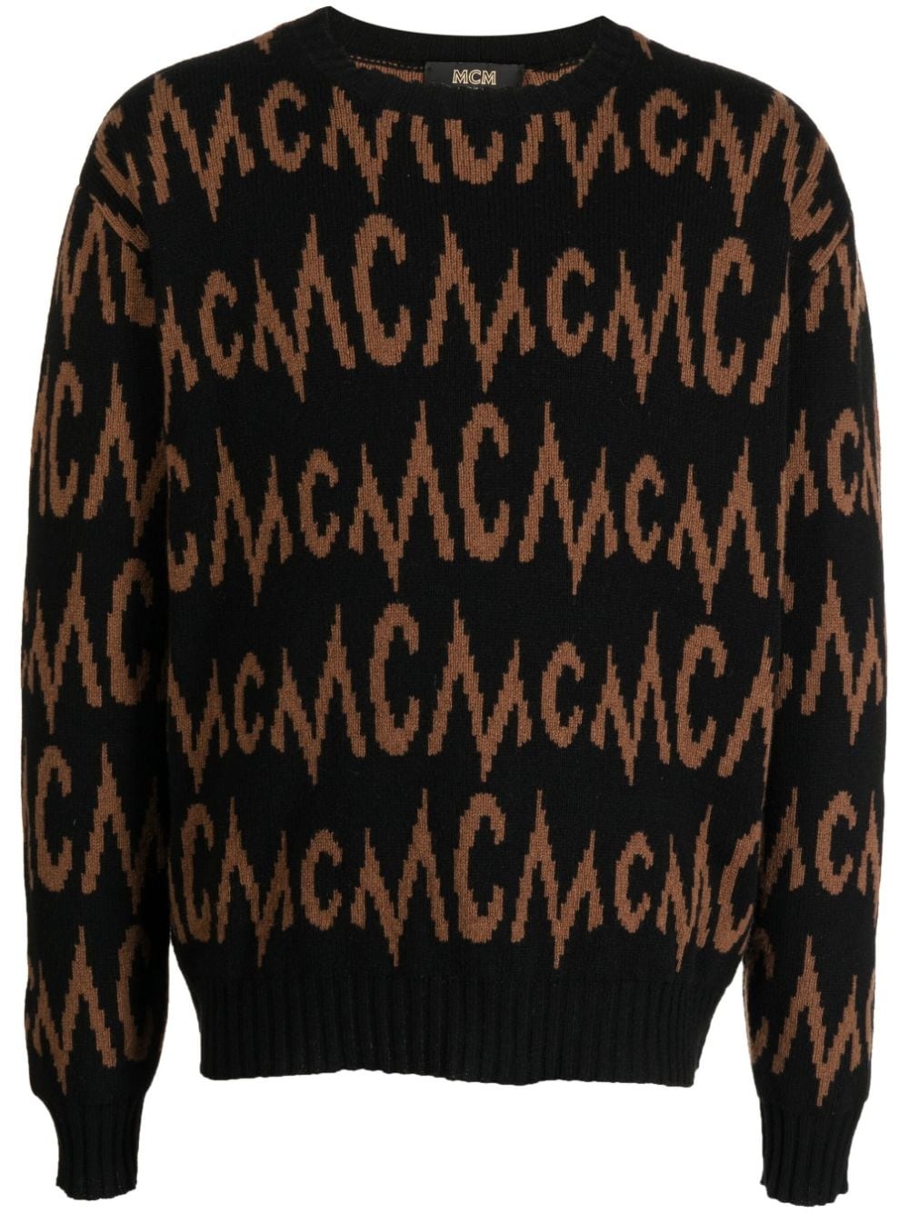 intarsia-knit logo cashmere jumper - 1