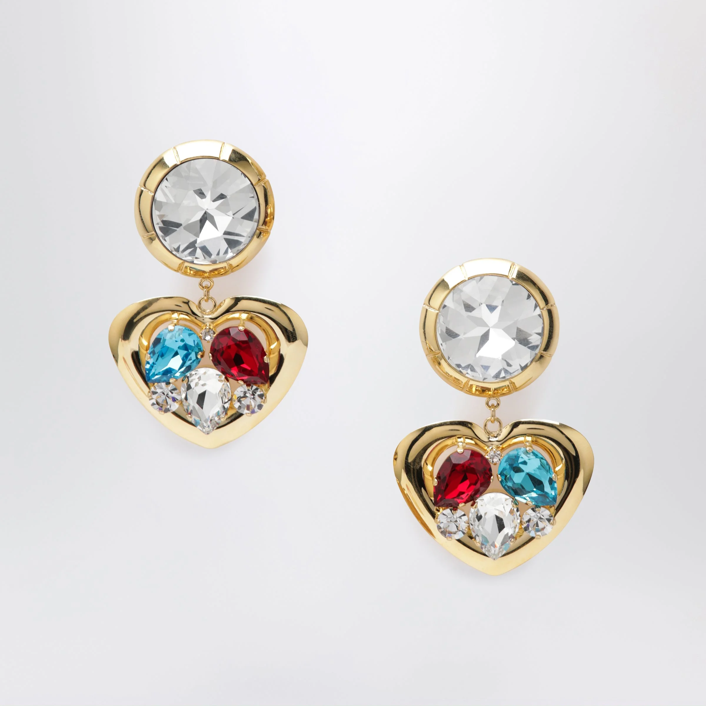 Heart pendant clip-on earrings - 1