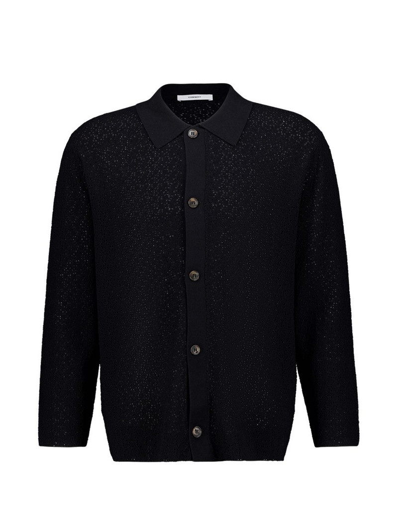 collared button-front cardigan 1
