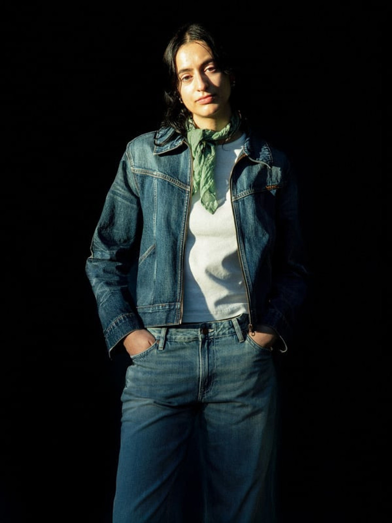 Nudie Jeans Ingrid Bandana Drift Away Turquoise outlook