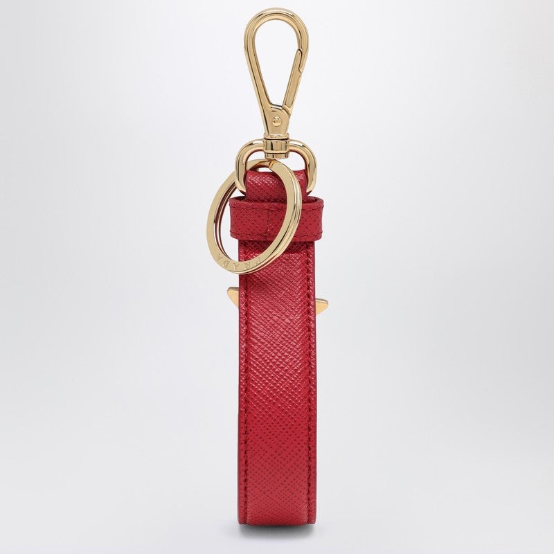 Prada Red/Gold Saffiano Leather Keychain Women - 2