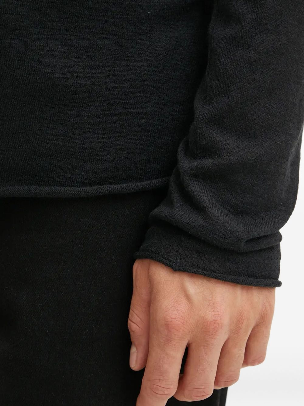 raw-edge long-sleeve jumper - 5
