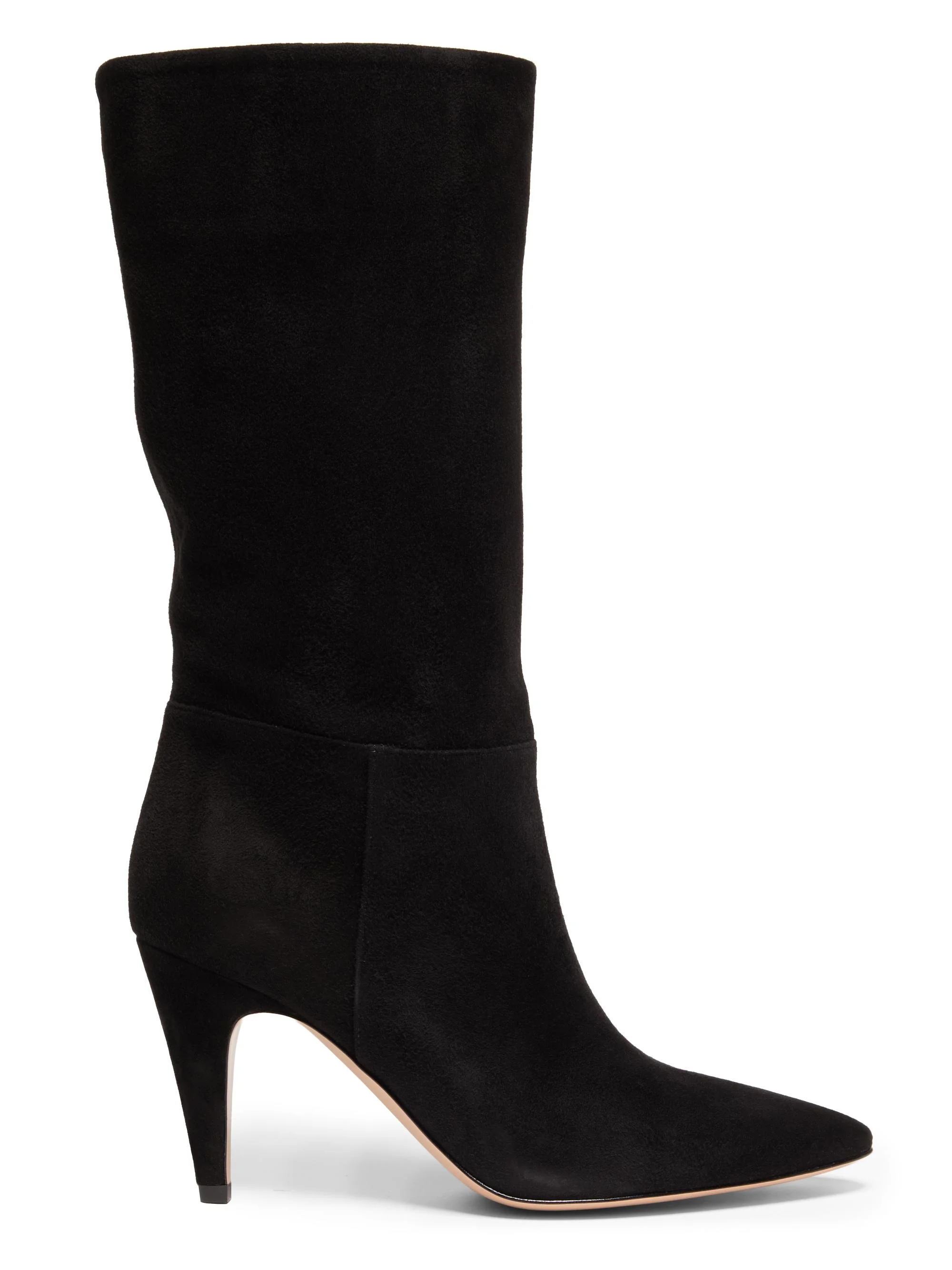 Women's 85MM Suede Stiletto Boots - Black - 1