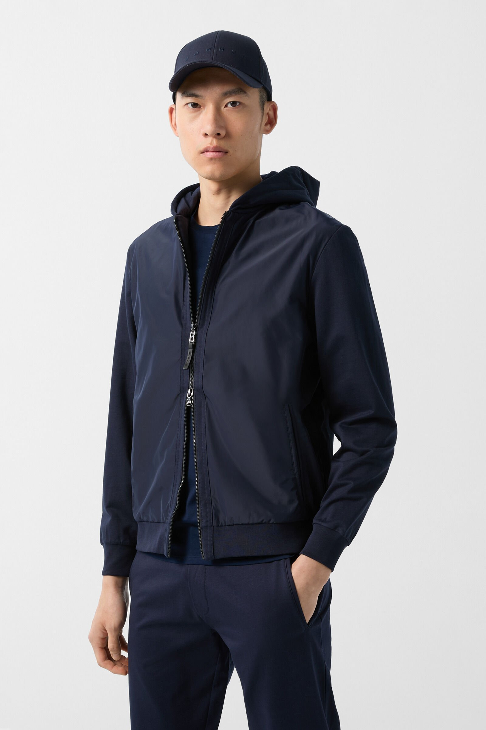 Devon hybrid jersey jacket in Navy blue - 2