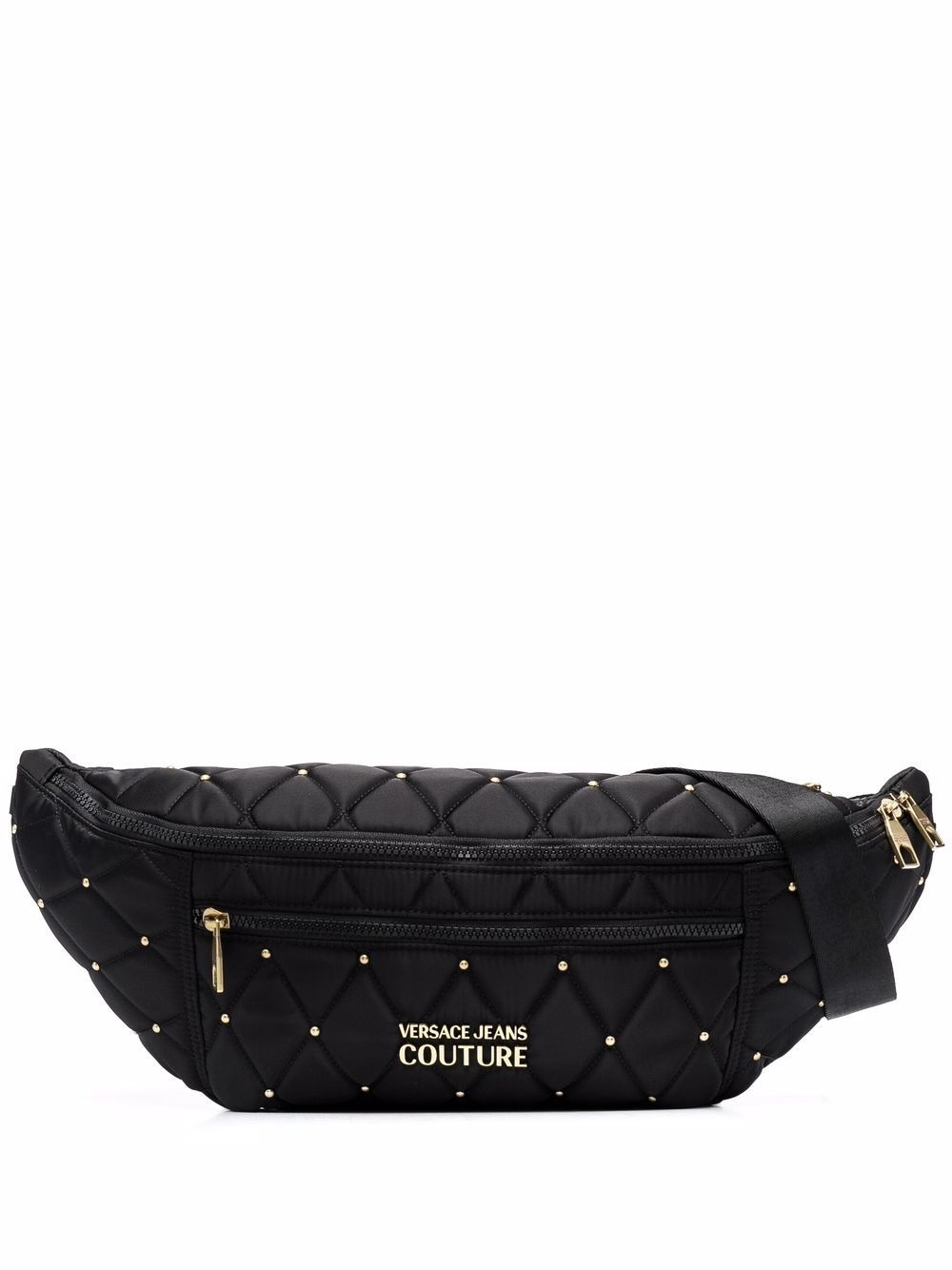 studded logo-letter belt bag - 1