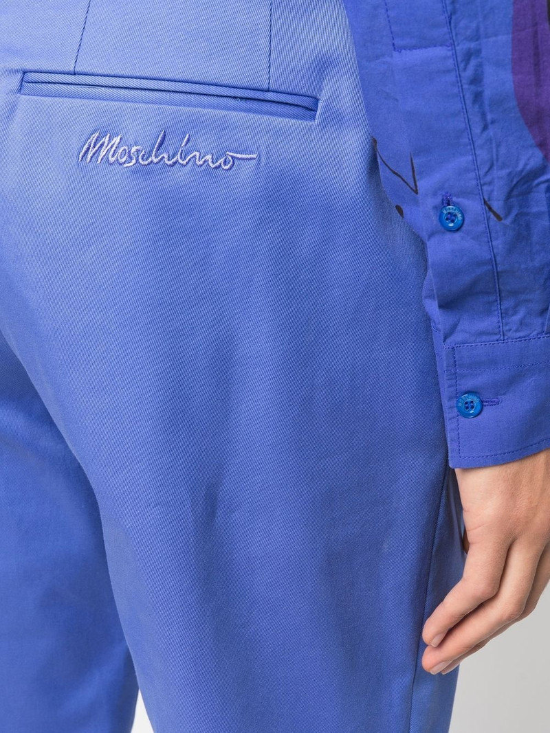 logo-embroidered tailored trousers 5