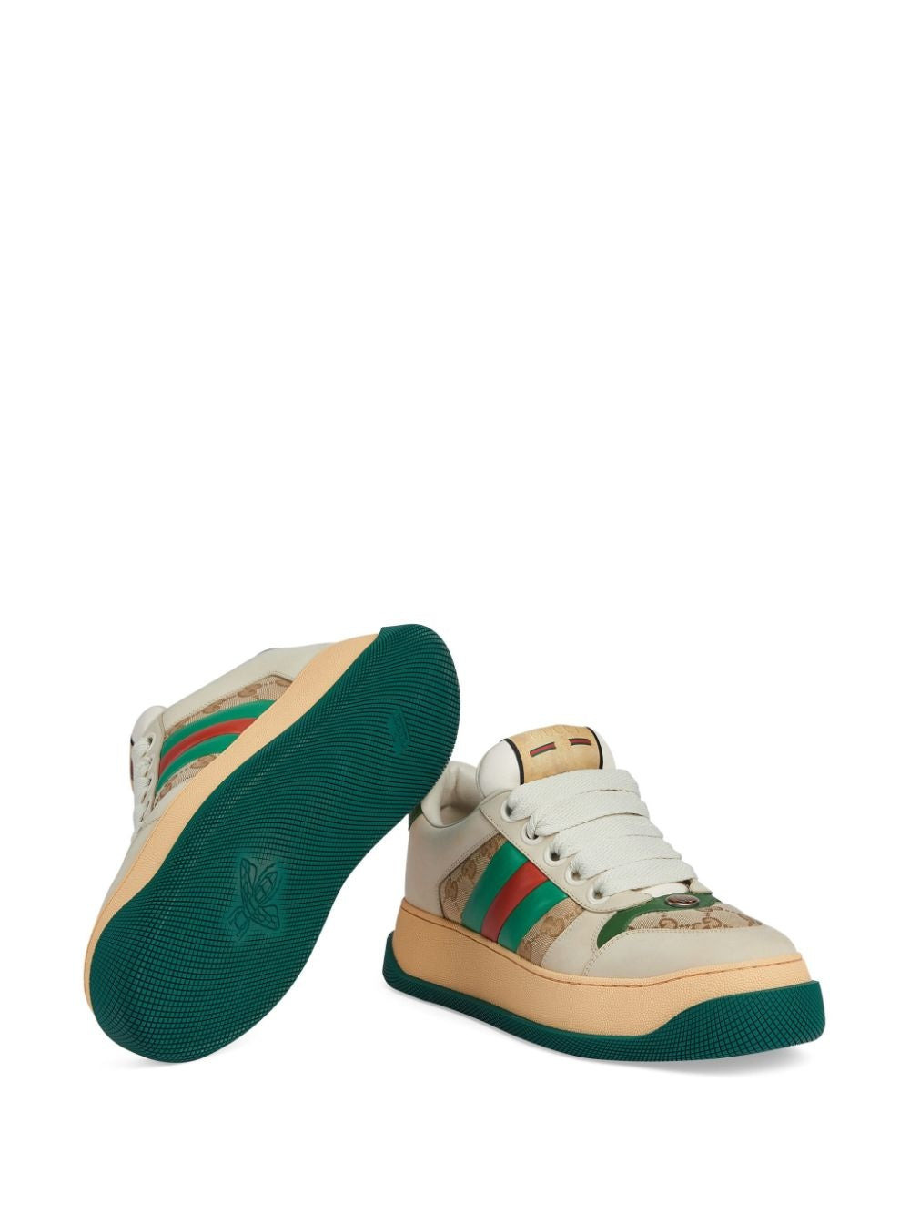 Gucci Screener Web GG Leather Sneakers - 4