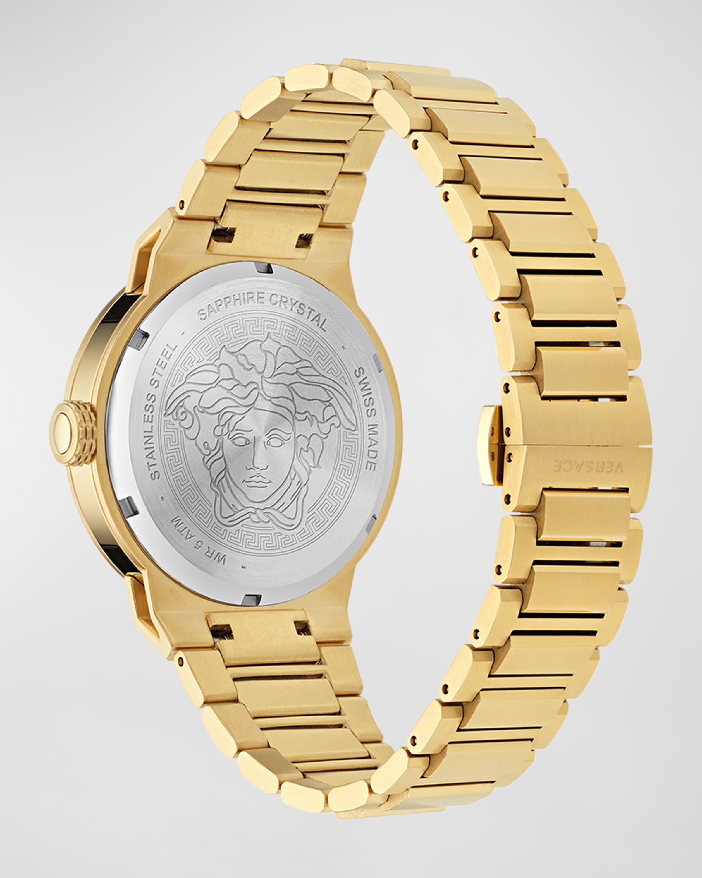 Men's Medusa Infinite IP Yellow Gold Bracelet Watch, 47mm - 4