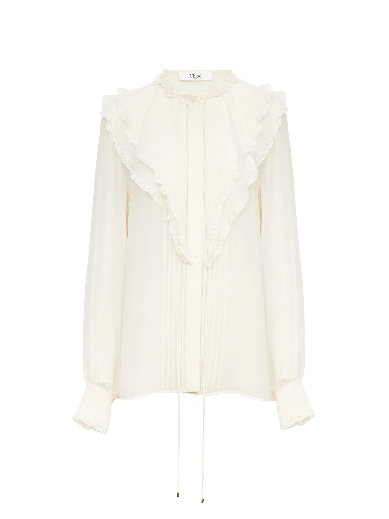 RUFFLED BLOUSE IN SILK GEORGETTE - 1