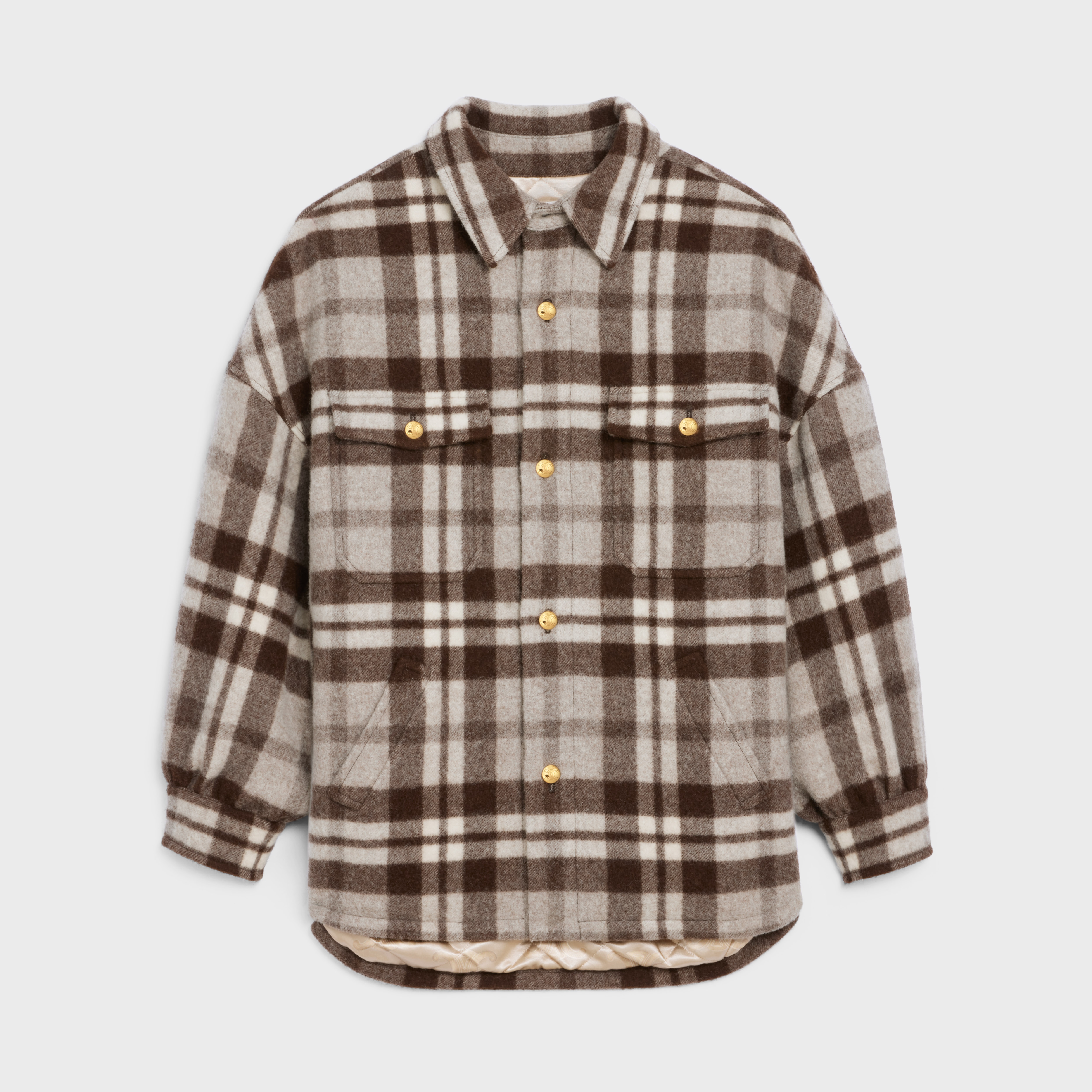 Oversized overshirt in checked Wool - 1