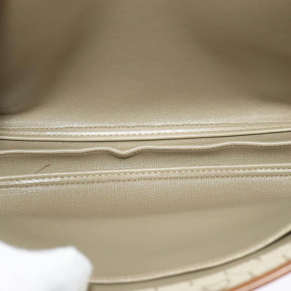 DIOR Honeycomb Canvas Hand Bag Leather Beige - 12