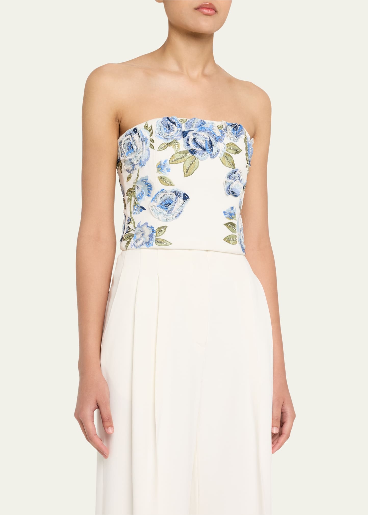 Cece Floral Embellished Cropped Top - 4