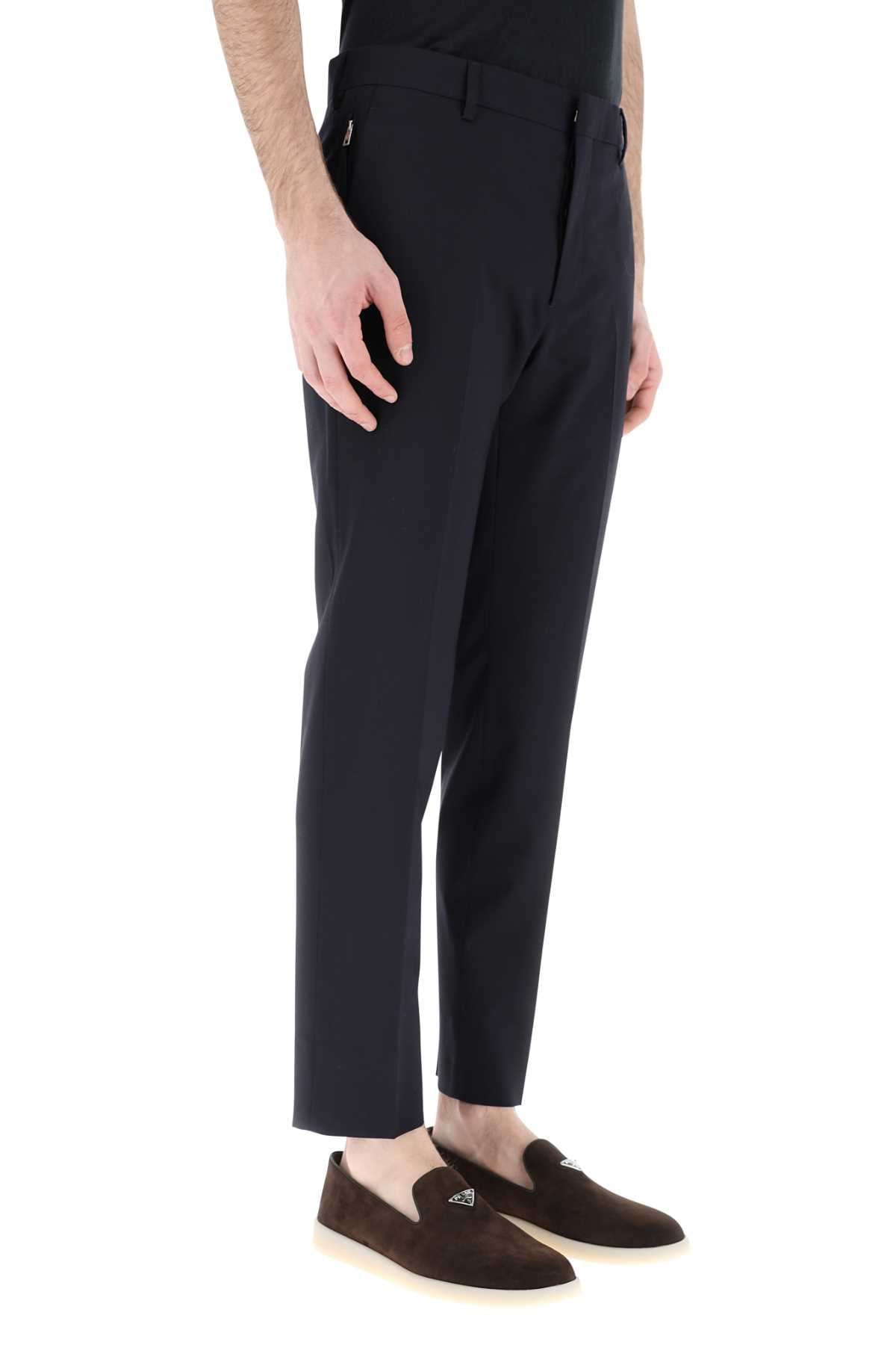 Prada Men Navy Blue Stretch Wool Pant - 3