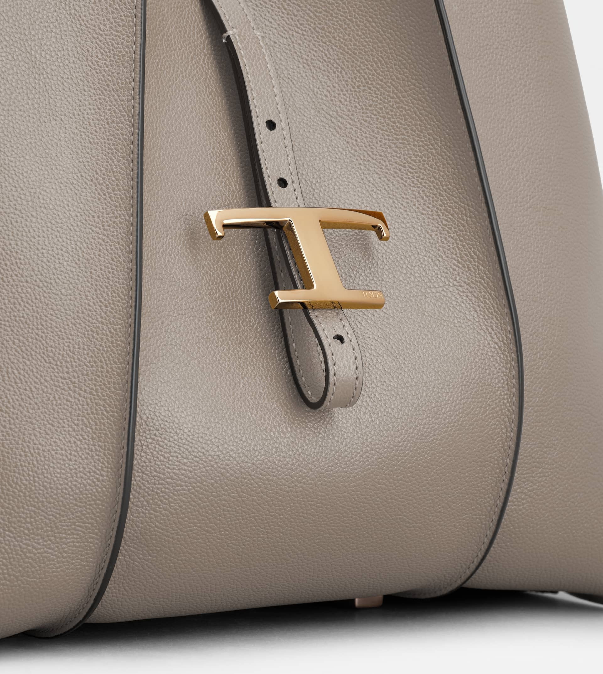 T TIMELESS SHOPPING BAG IN LEATHER SMALL - GREY - 4