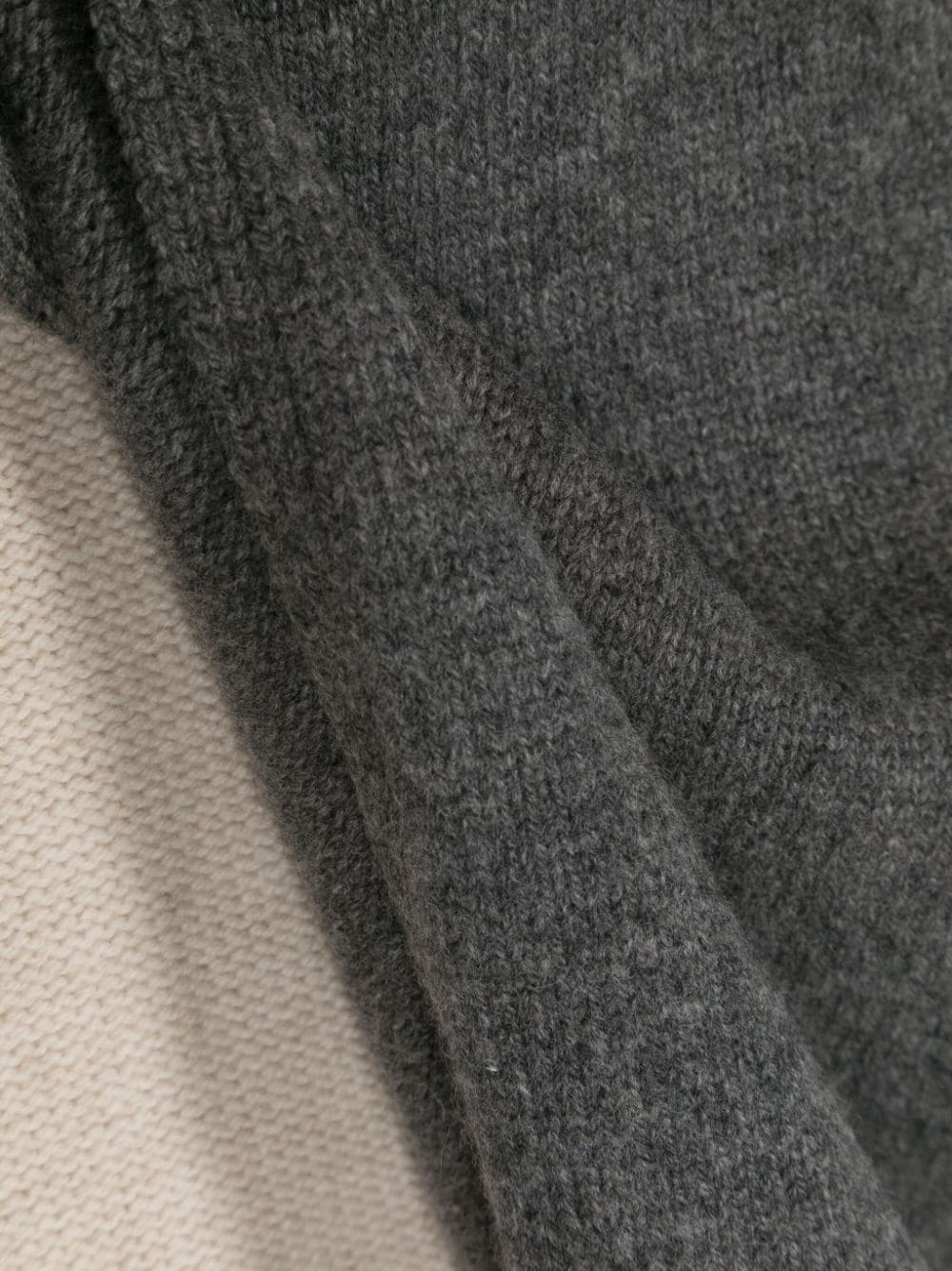 two-tone stripe-border scarf - 3