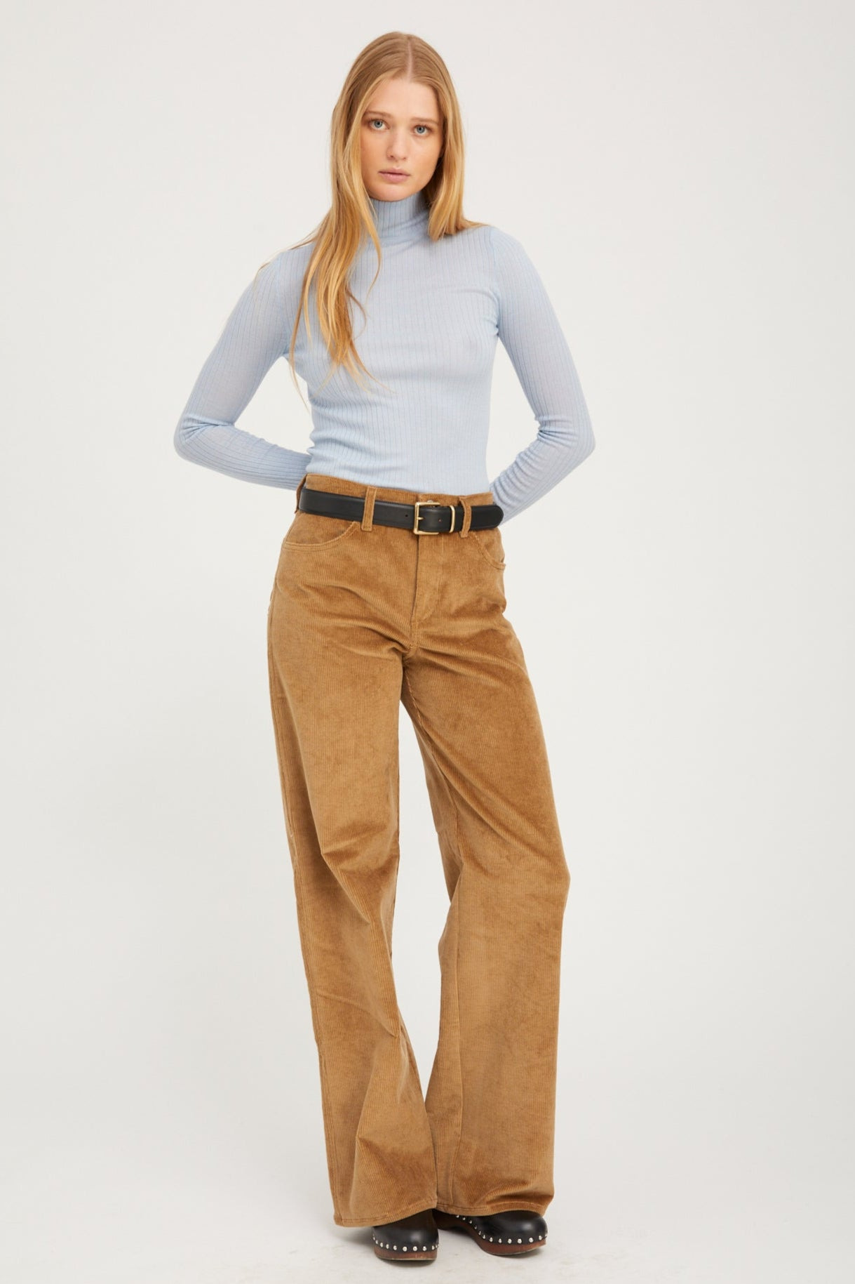 BABY BLUE CASHMERE MOCK NECK - 3