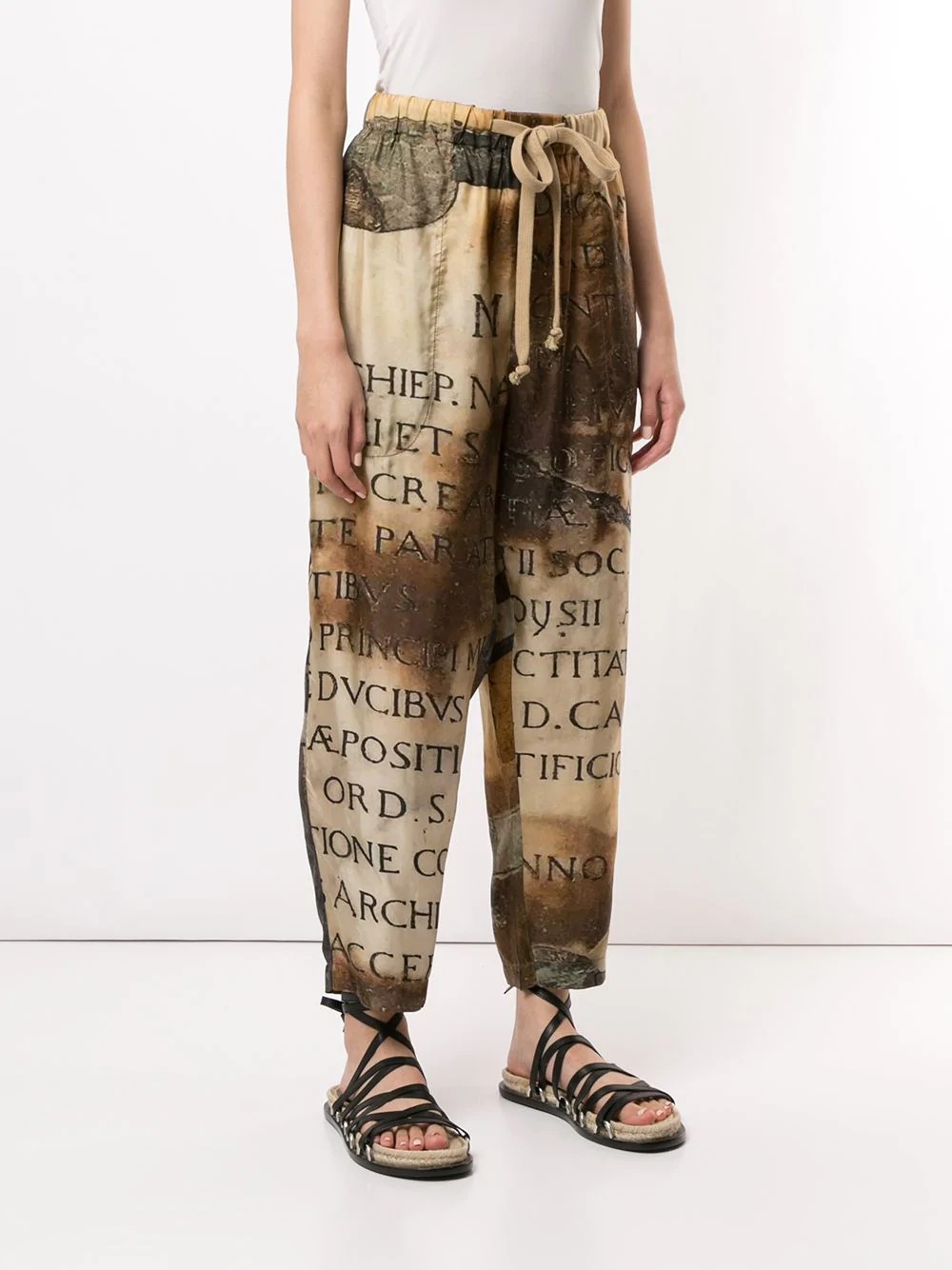 scroll print trousers - 3