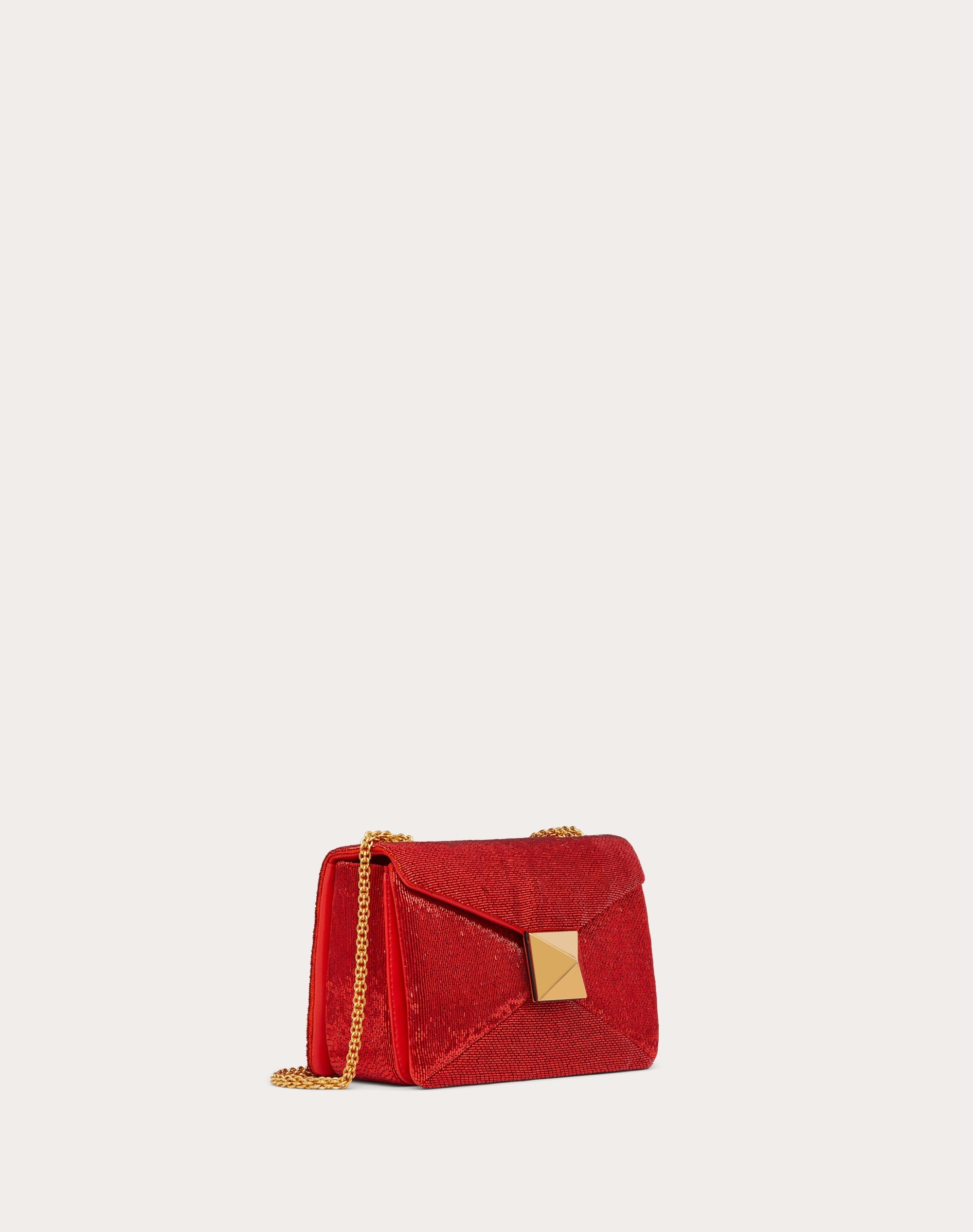 ONE STUD BAG WITH CHAIN AND ALL-OVER TUBES EMBROIDERY - 2