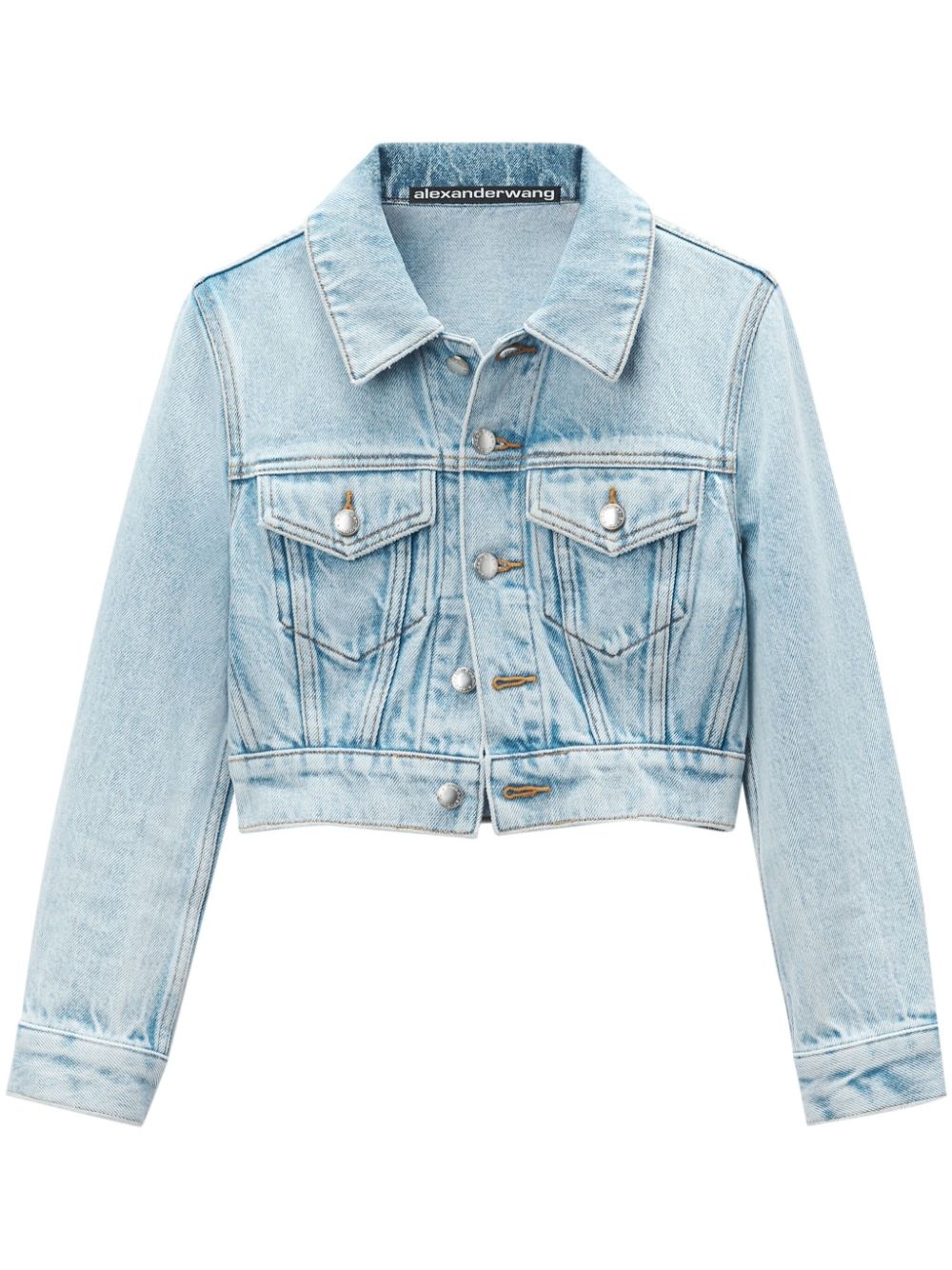 cropped denim jacket - 1