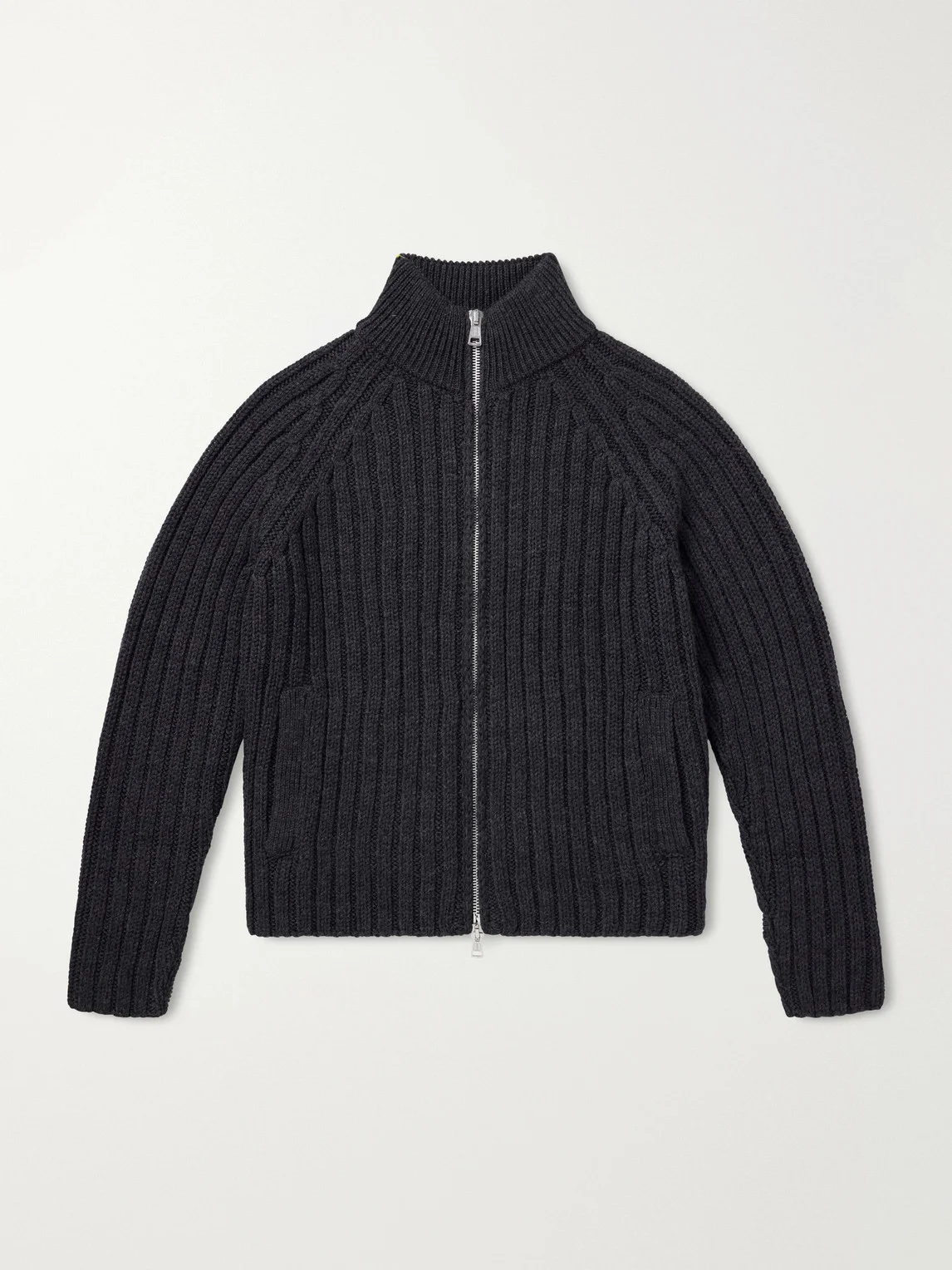 Ultra Ribbed Merino Wool Zip-Up Sweater - 1