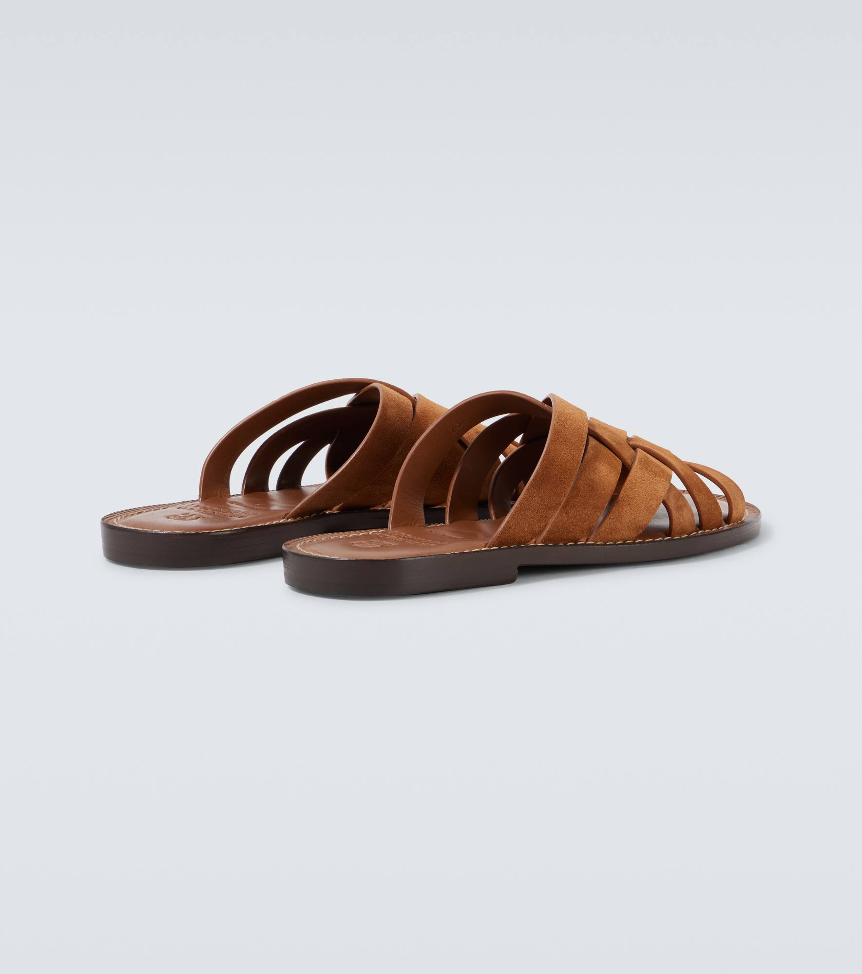 Woven suede sandals - 6