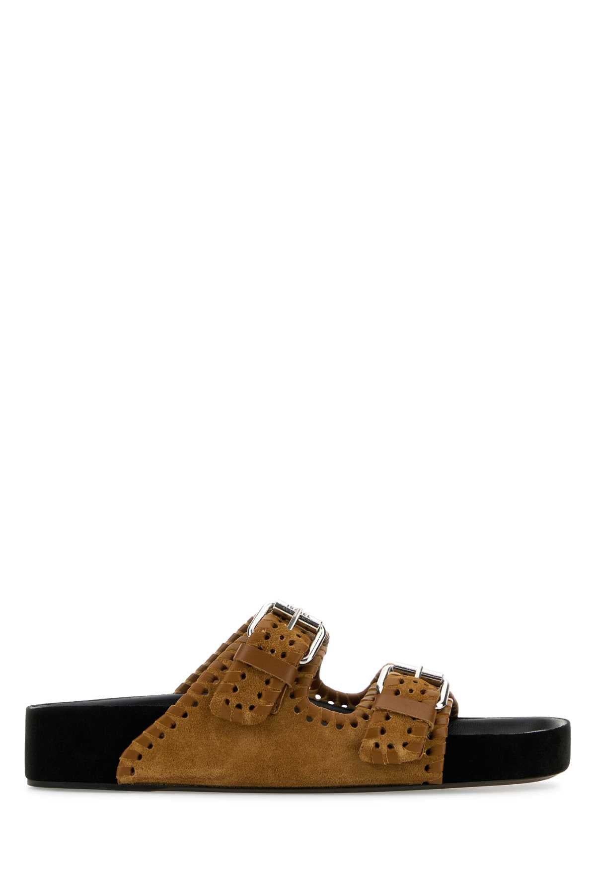 Isabel Marant Women Camel Suede Lennyo Slippers - 1