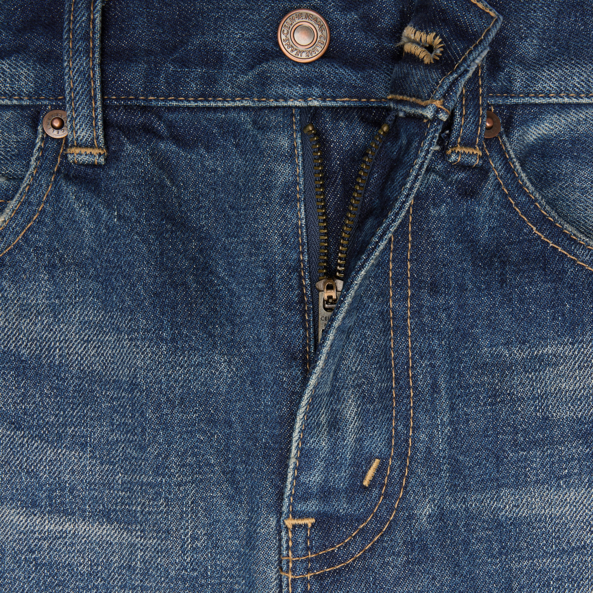 midi skirt in dark union wash denim - 3