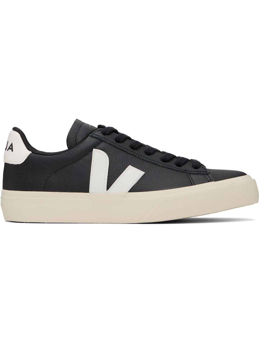 Black & White Campo Leather Sneakers - 1