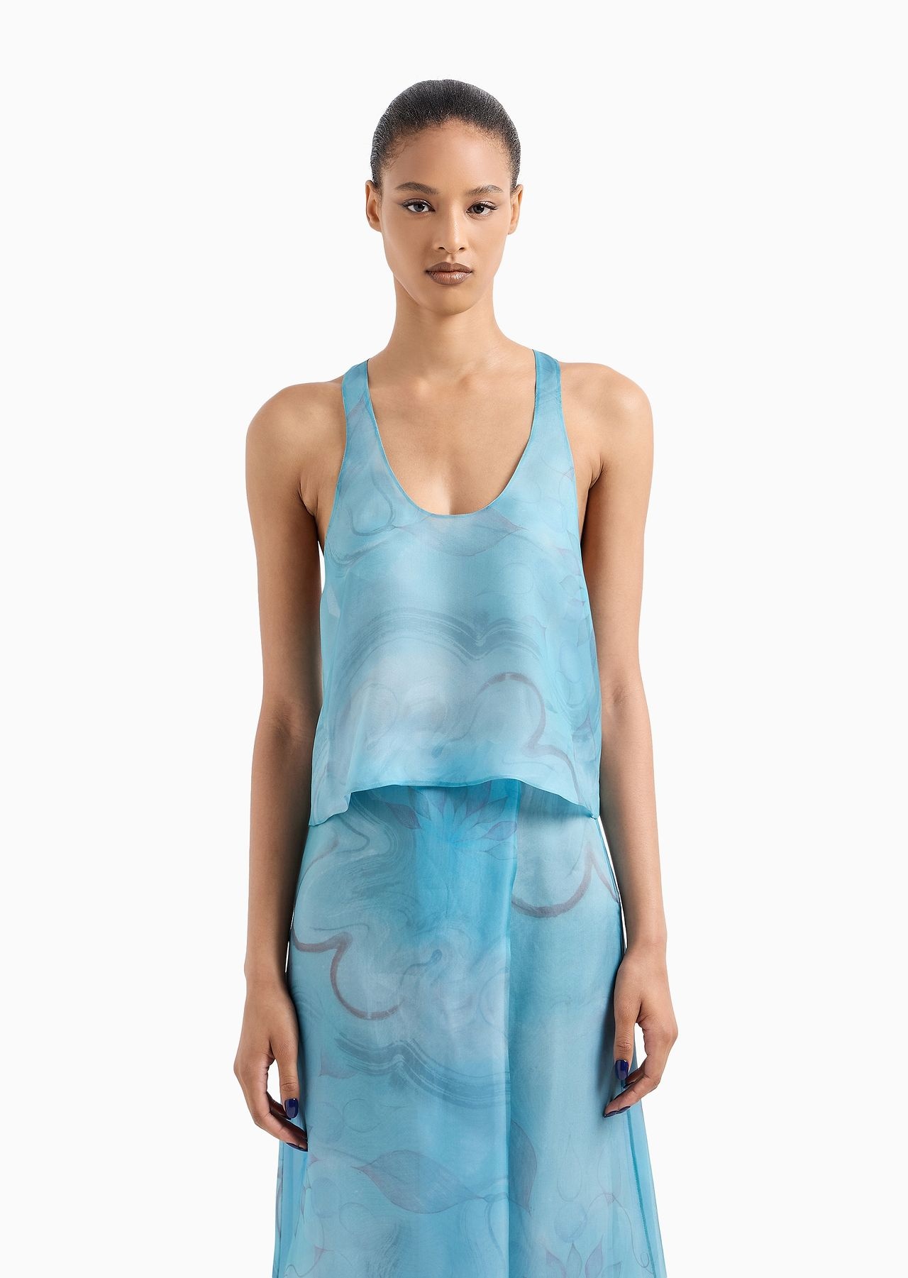 Floral-print silk-organza top - 2
