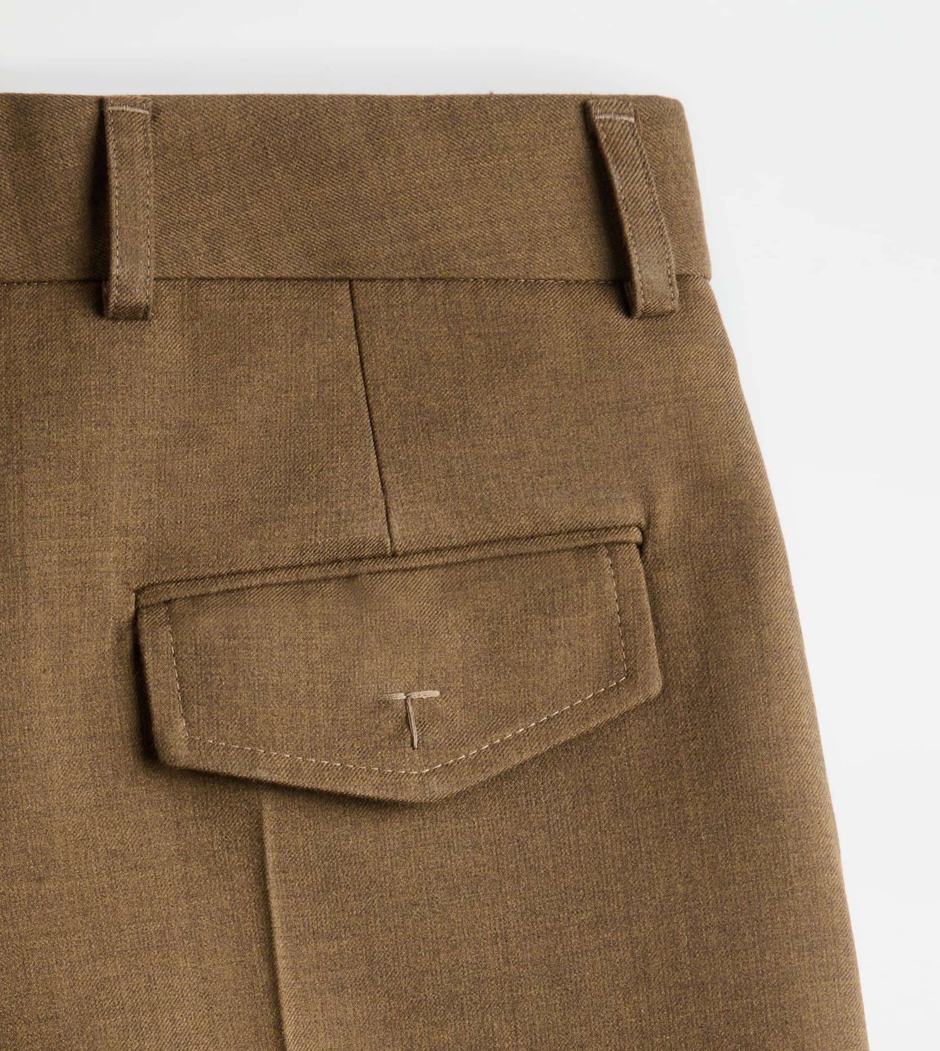 PANTS IN WOOL - BROWN - 8
