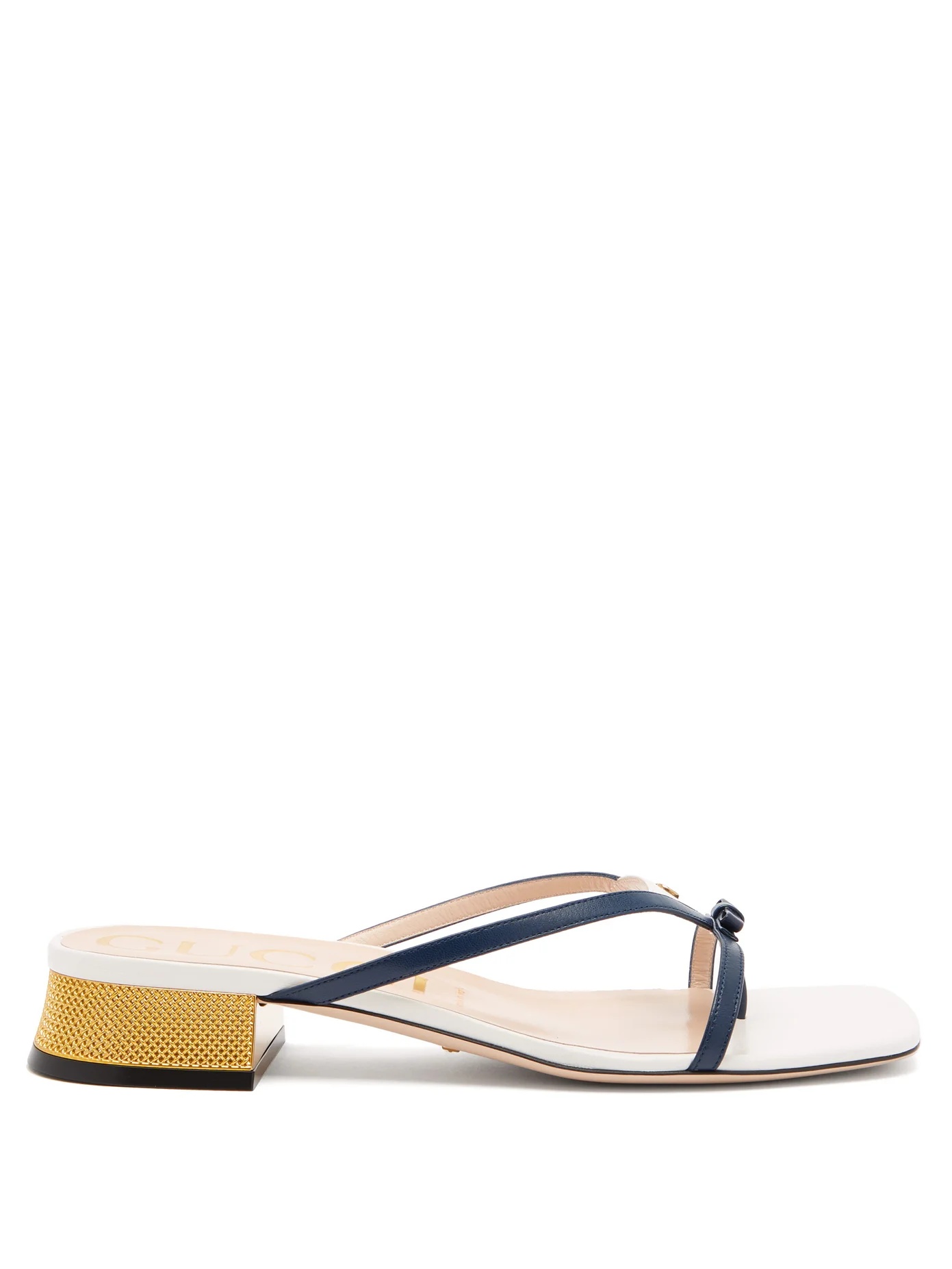 Alison GG-logo square-toe leather sandals - 1