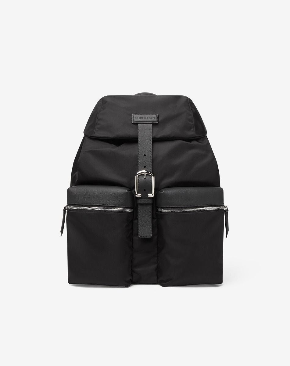 Black multi-pocket backpack - 1