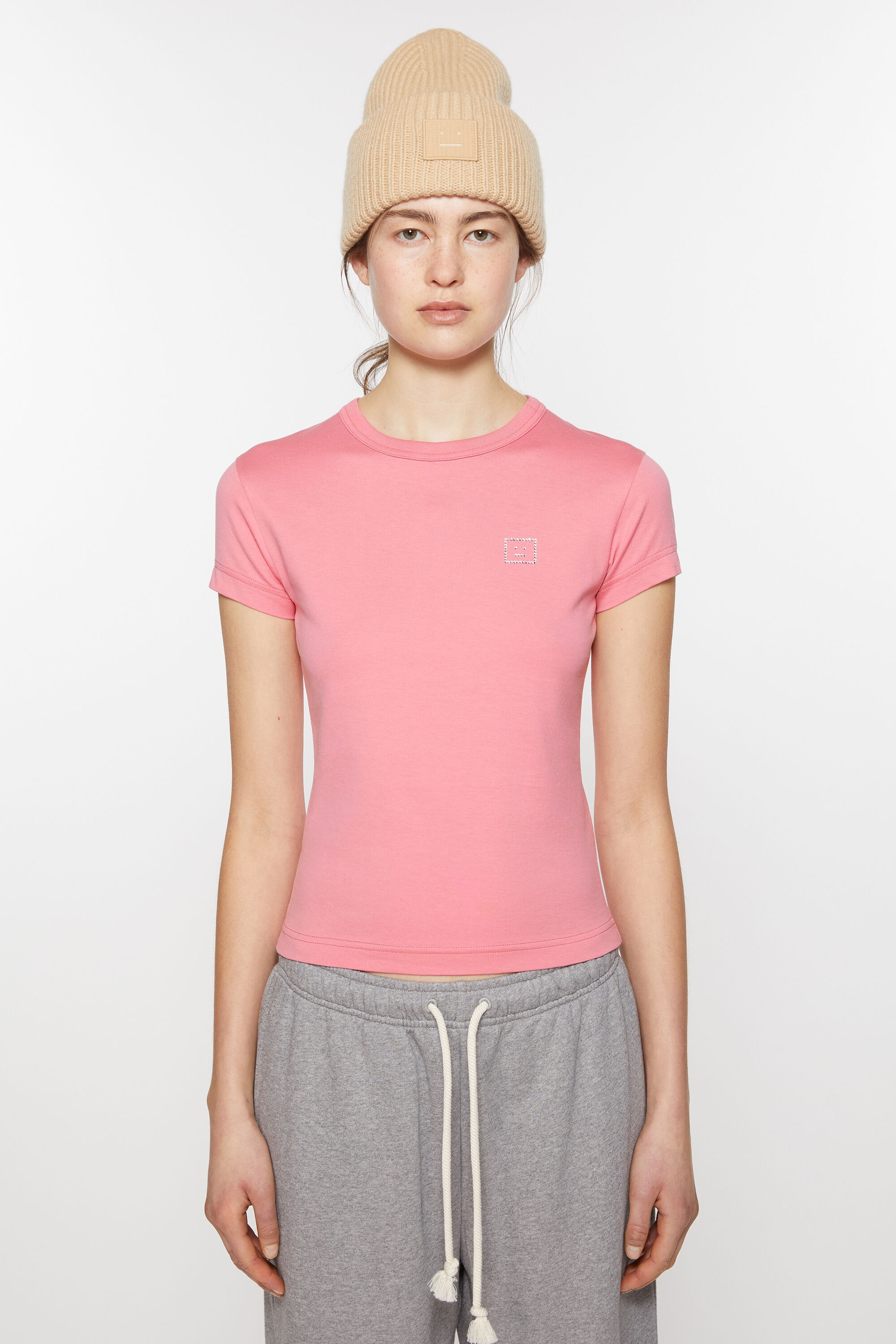 Crew neck t-shirt - Fitted fit - Tango pink - 2