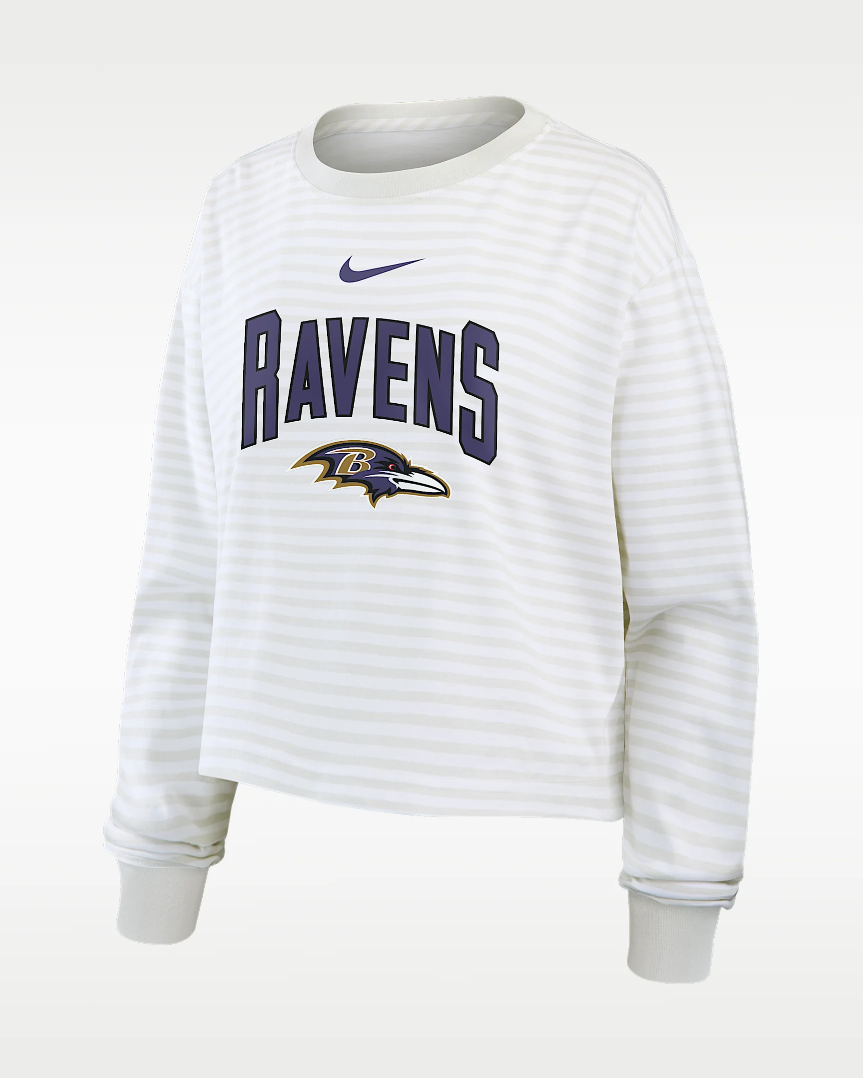 Baltimore Ravens Primetime Women's Nike Cropped Long-Sleeve T-Shirt - 1