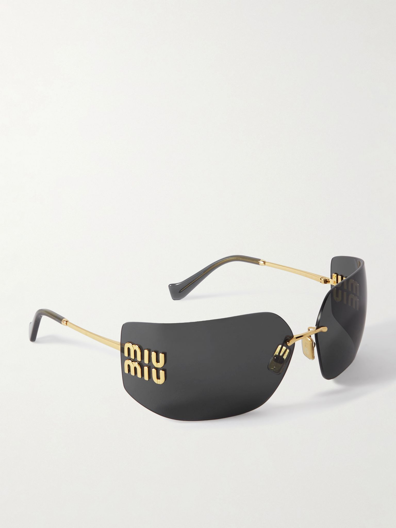 D-frame gold-tone sunglasses Black - 3