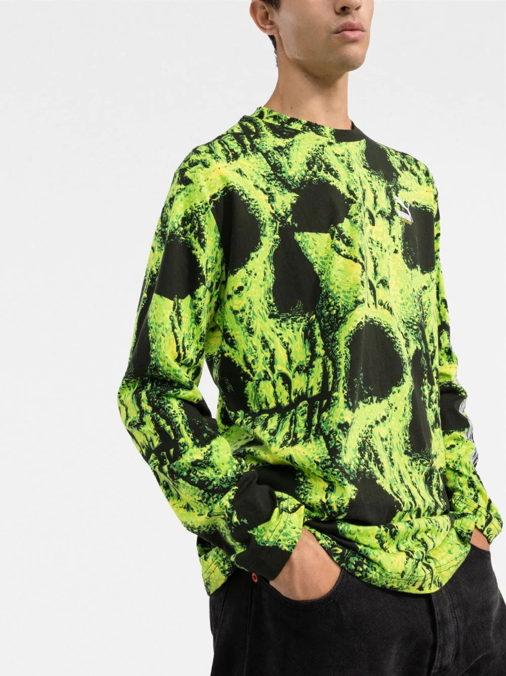 skull-print long-sleeved T-shirt - 3