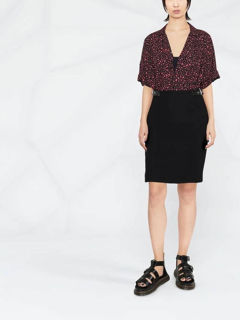 Moschino strap-detail pencil skirt outlook