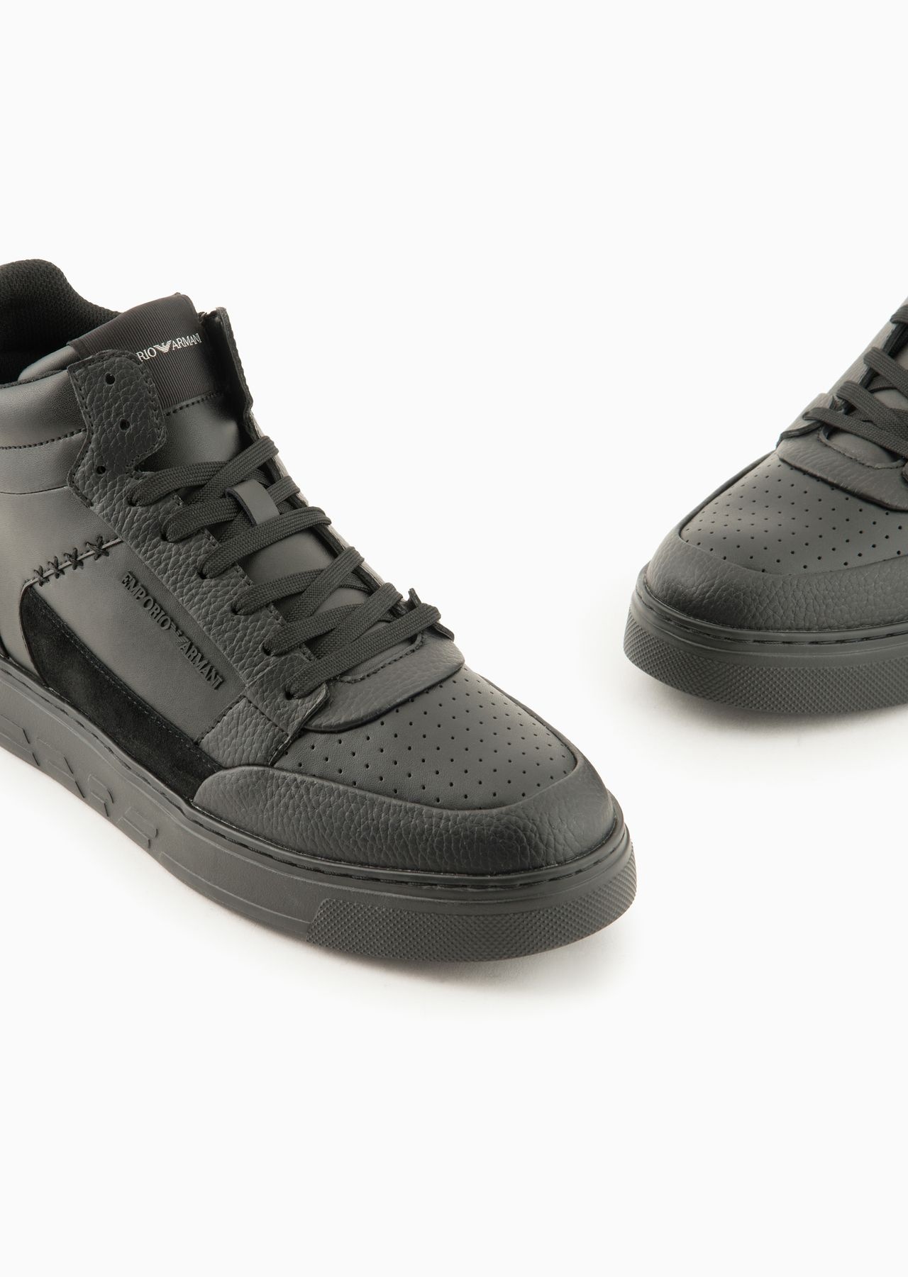 ASV regenerated leather high-top sneakers with suede detail - 5