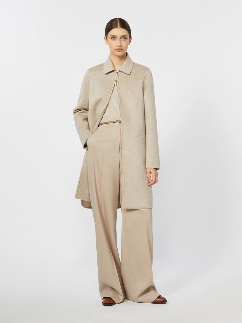 Max Mara GIRONE Wool, mohair and silk trousers - MOSS GREEN outlook