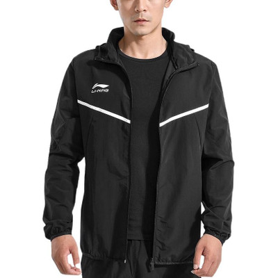 Li-Ning Li-Ning Logo Sports Full Zip Hooded Jacket 'Black' AFDR301-3 outlook