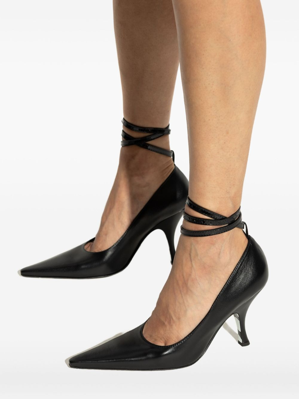 pointed-toe ankle-tie pumps - 4