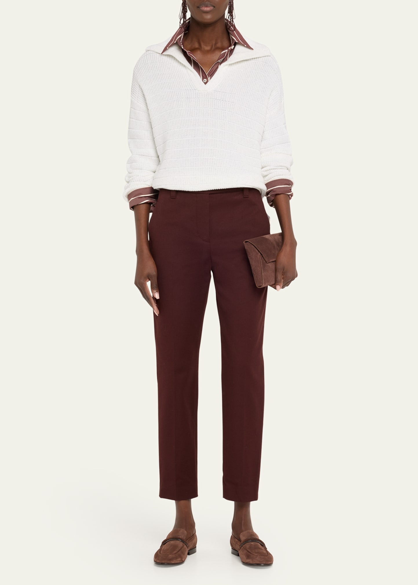 Johnny Collar Cotton English Ribbed Sweater - 2