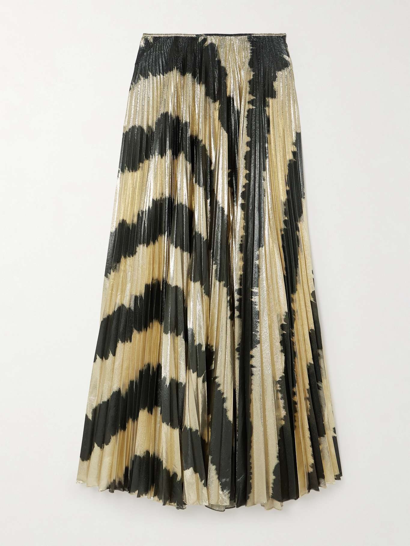 + NET SUSTAIN pleated printed lamé maxi skirt - 1