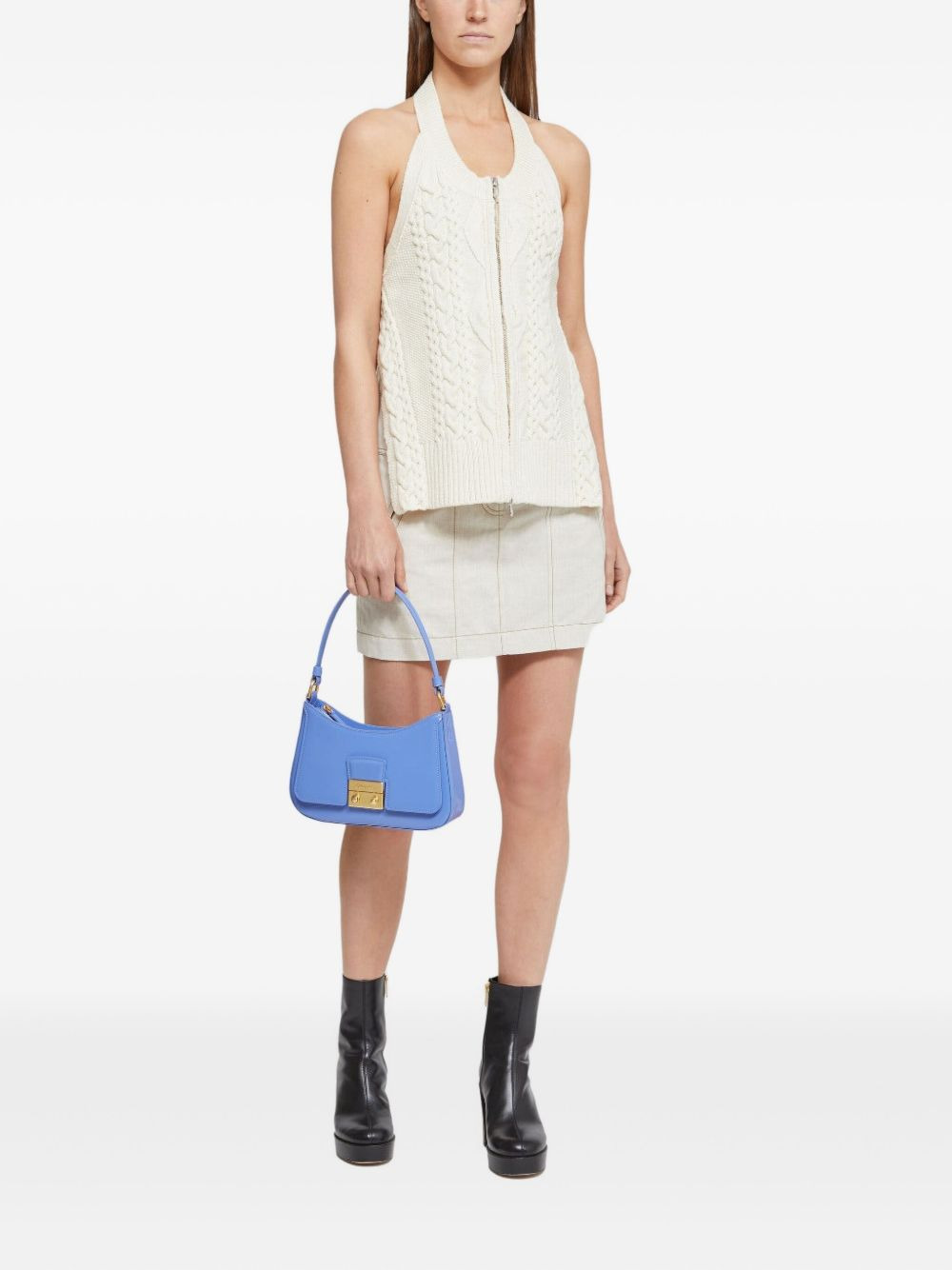 cable-knit halterneck top - 2
