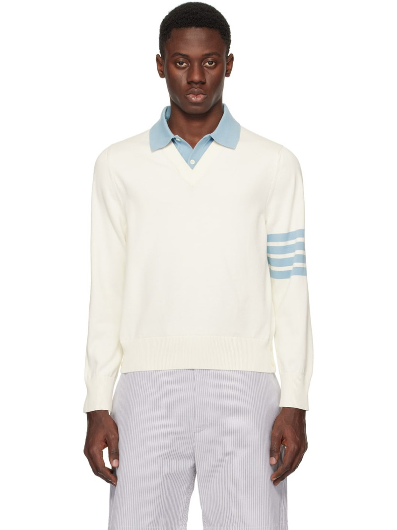 Off-White 4-Bar Long Sleeve Polo - 1